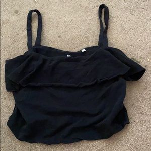 Black Cropped Tank Top